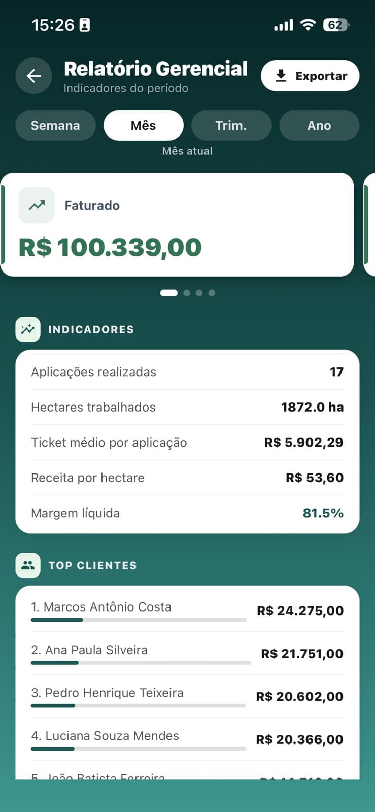Fluxo de caixa no AeroGestão